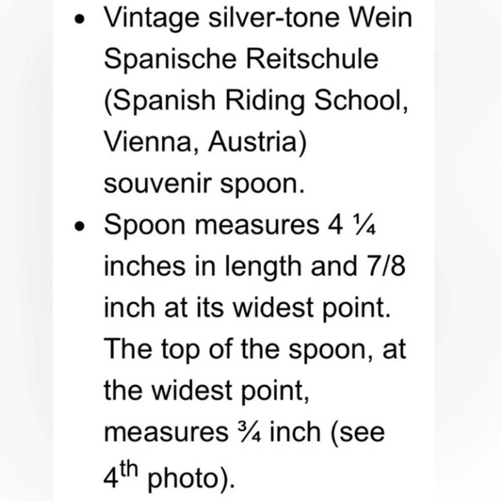 Souvenir Spoon- Vienna, Austria WIEN spanische reitschute Spanish Riding School
